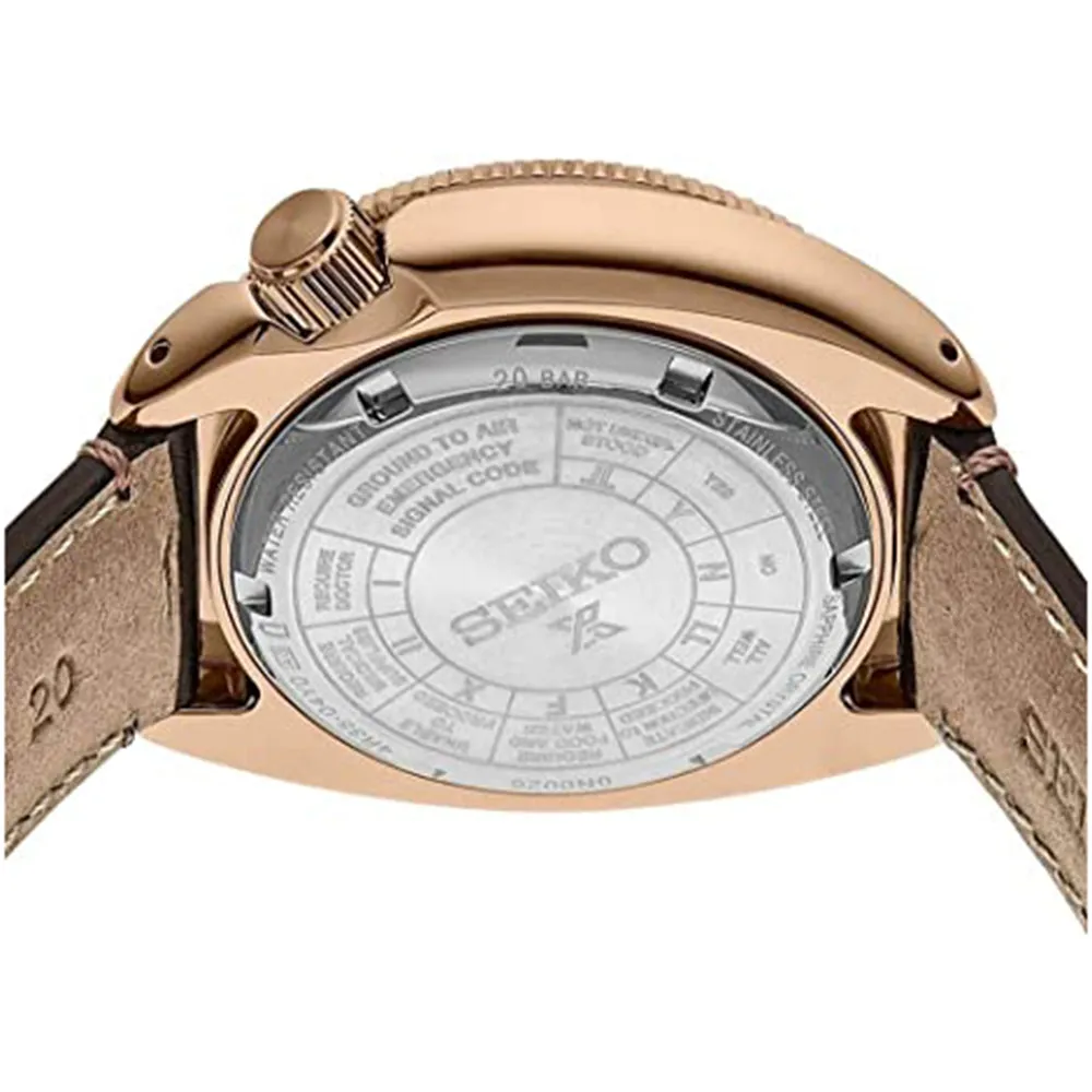 SEIKO Mens Brown Dial Leather Band Automatic Watch - SRPG18