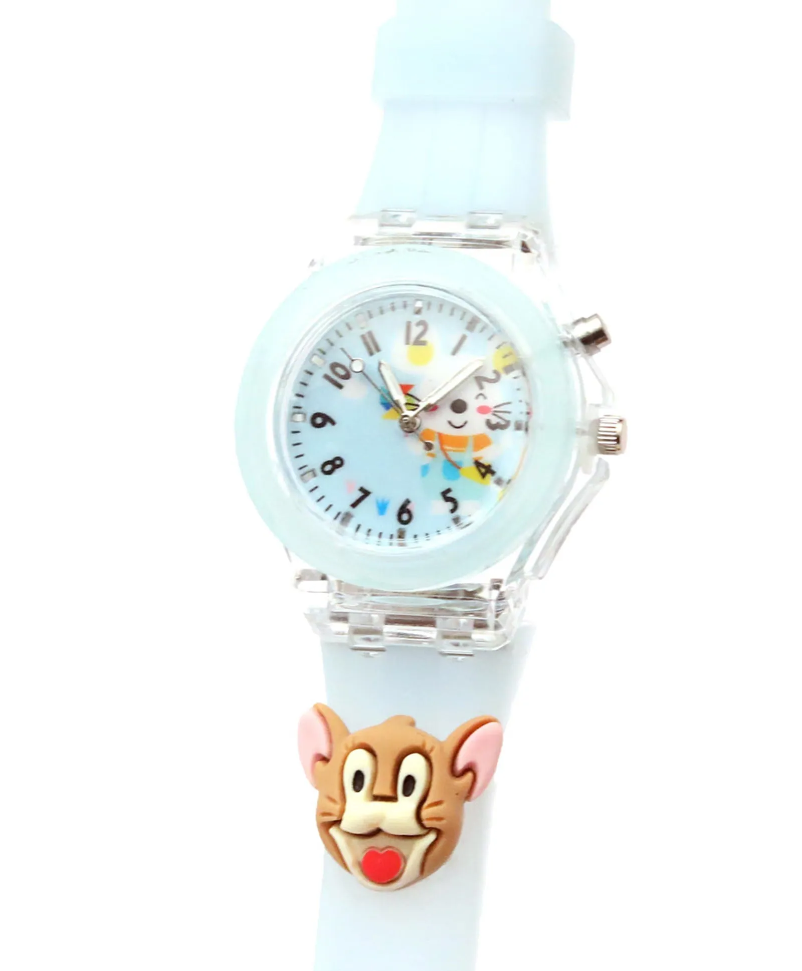 Spiky 3D Cartoon Rabbit Analog Light Watch for Kids Boys & Girls - Pink